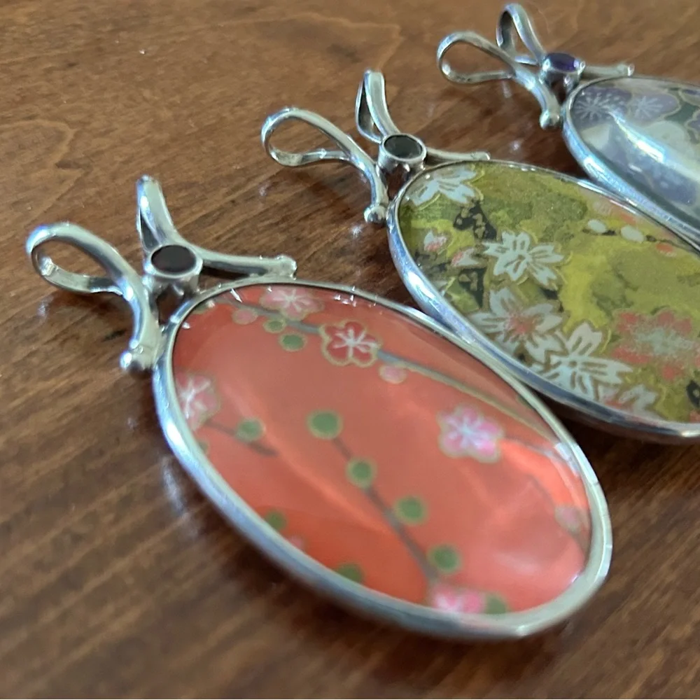 Sajen Sterling Silver 2-Sided Pendants- Set of 3 - Picture 5 of 7